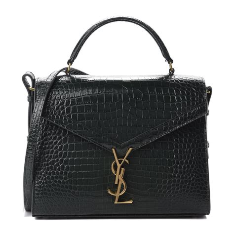 ysl cassandra bag croc|Cassandra medium top handle bag in crocodile.